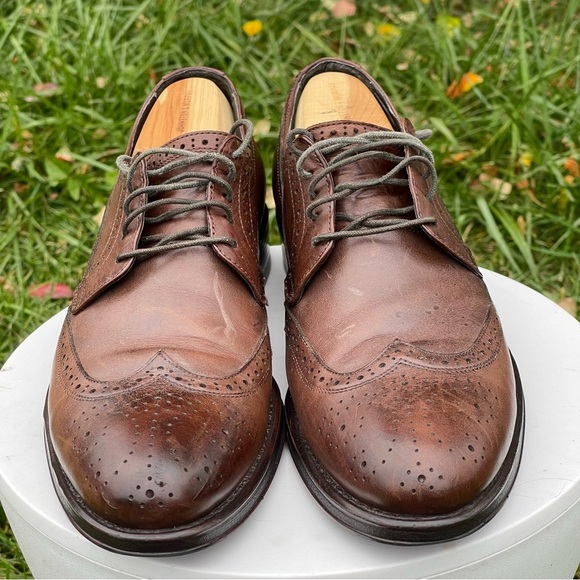 Donald J Pliner Shoes Mens 10 Brown Leather Wingtip Dress Oxfords Lace Up main image 4